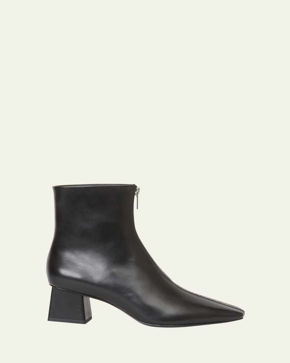 Ryder Leather Zip Ankle Booties